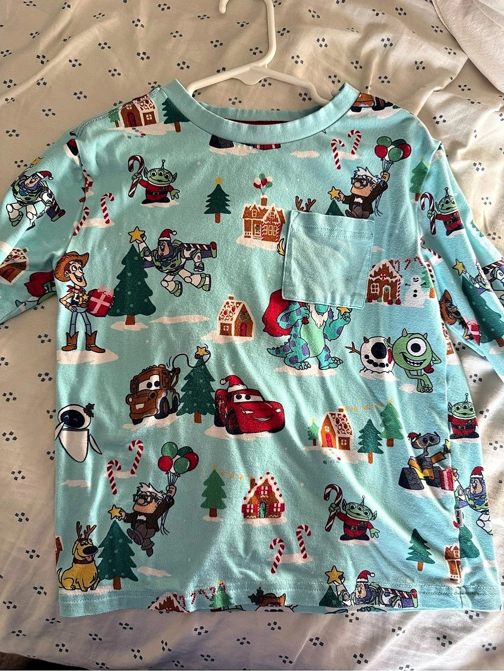 Little Sleepies PIXAR Holiday Long Sleeve Tee Blue Size 5